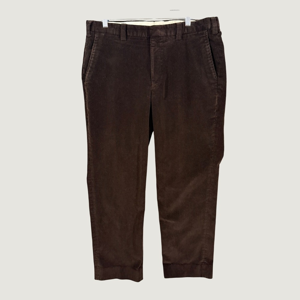 Orvis Mens Dark Brown Wide Wale Corduroy Trousers Pants Size 38 Made in Portugal